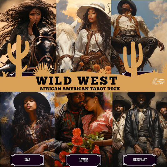 Wild West Tarot Deck | African American Cowboy Cowgirl | Unique Divination Cards | Tarot Message Cards for Readings